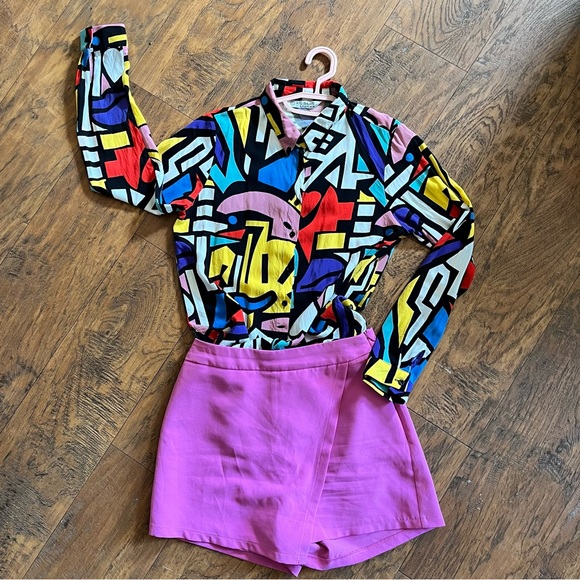 Wmns skort pink wrap short dressy style zip up closure sz med - Picture 8 of 8